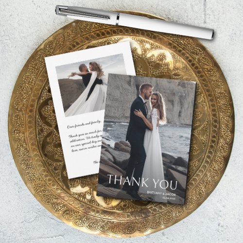 Simple Small Photo Wedding Thank You Card