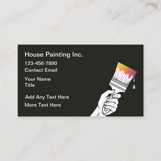 Simple Small Quantity House Painter Business Cards (Front)