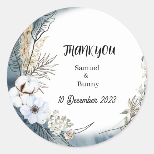 simple small round white roses wedding stickers
