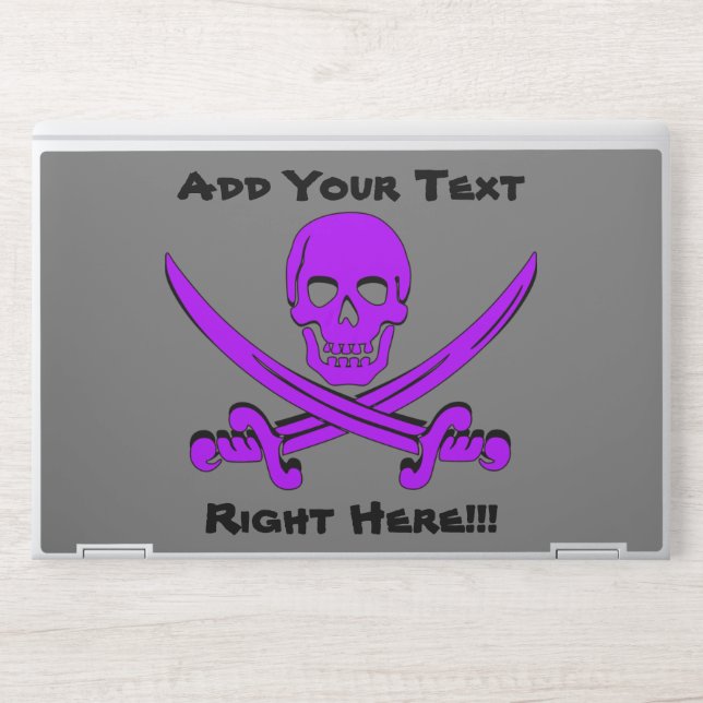 Simple Smiling Pirate Skull HP Laptop Skin (Front)