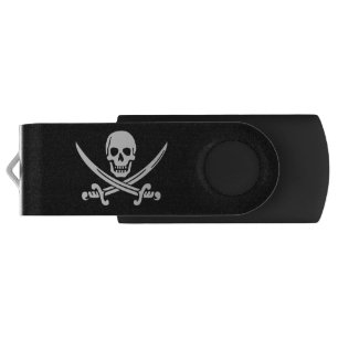 Simple Smiling Pirate Skull USB Flash Drive