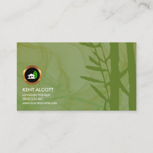 Simple Smoky Green Foliage Landscape Manager Business Card