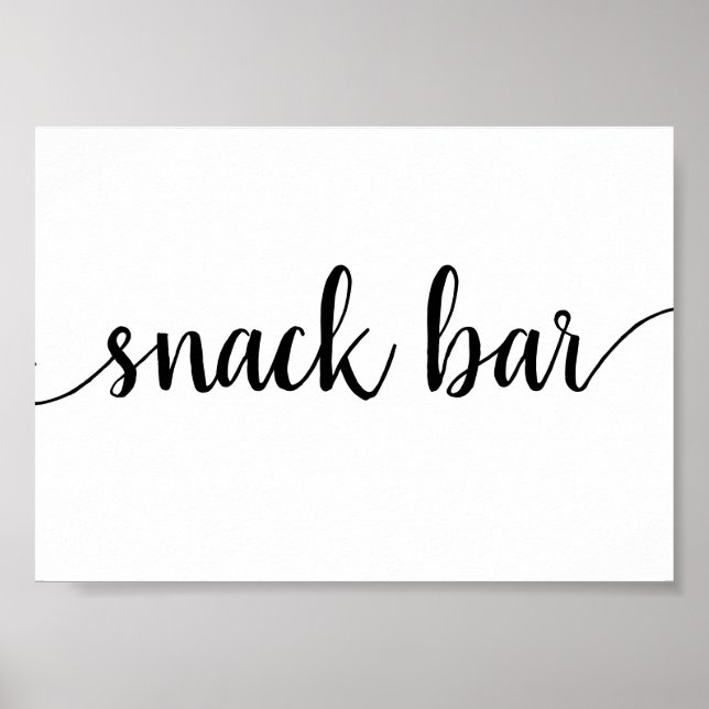 Simple Snack Bar | Black Script Any Event Sign (Front)