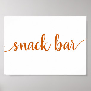 Simple Snack Bar Fall Orange Any Event Sign