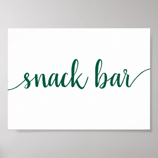 Simple Snack Bar | Hunter Green Any Event Sign (Front)
