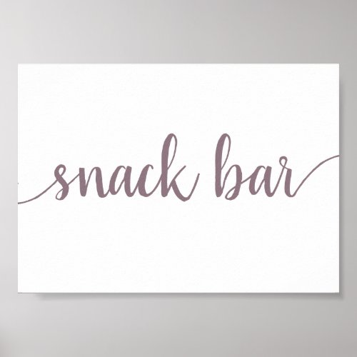 Simple Snack Bar  Mauve Pink Any Event Sign