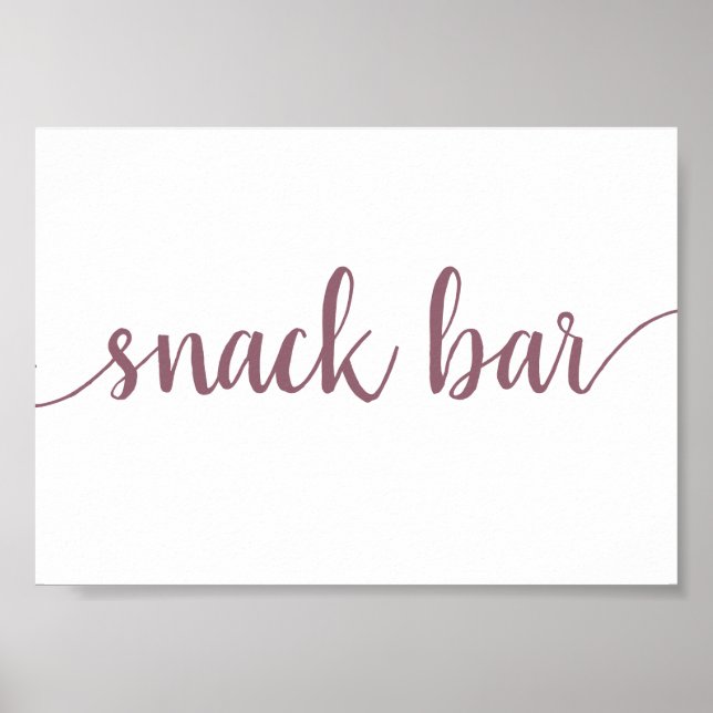 Simple Snack Bar | Mauve Pink Any Event Sign (Front)