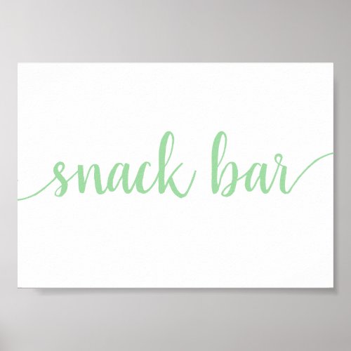 Simple Snack Bar  Neo_Mint Green Any Event Sign