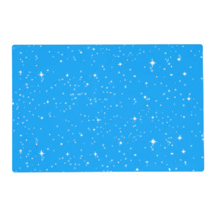 Simple Snow and Stars on LIGHT BLUE or Your Color Placemat