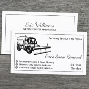 Simple Snow Plowing Business Card