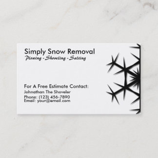 Simple Snow Shoveling, Plowing, Removal Card