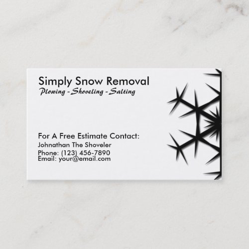 Simple Snow Shoveling Plowing Removal Card