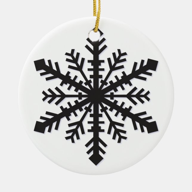 Simple Snowflake Ceramic Ornament (Front)