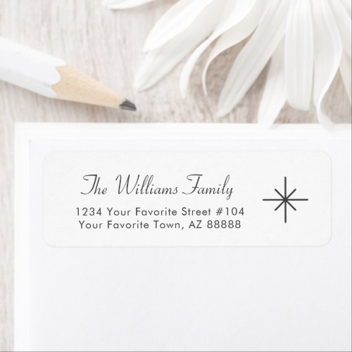 Simple Snowflake Elegant Family Return Address Label