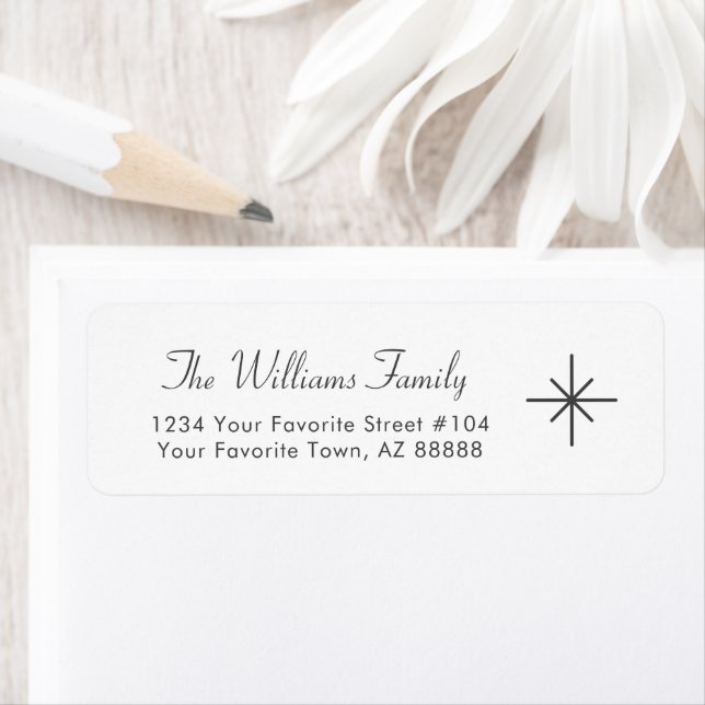 Simple Snowflake Elegant Family Return Address Label (Insitu)