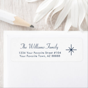 Simple Snowflake Elegant Typography Return Address Label