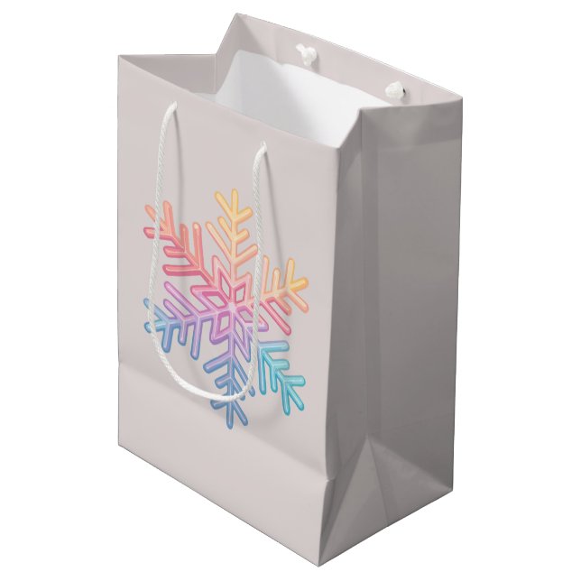 Simple Snowflake Medium Gift Bag (Front Angled)