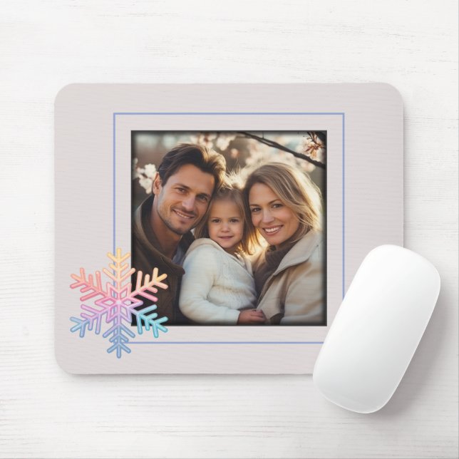 Simple Snowflake Mouse Pad (With Mouse)