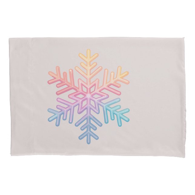 Simple Snowflake Pillow Case (Front-Left)
