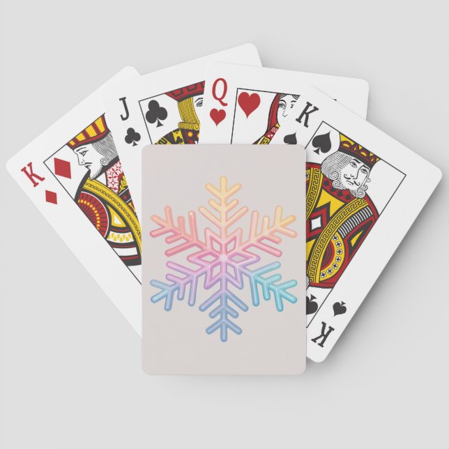 Simple Snowflake Poker Cards (Back)