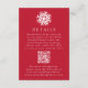 Simple Snowflake Red Wedding Details QR Code Enclosure Card | Zazzle