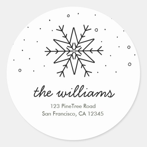 Simple Snowflake Return Address Sticker