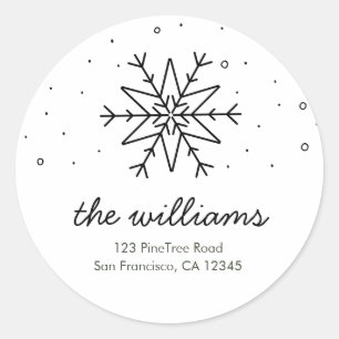 Simple Snowflake Return Address Sticker