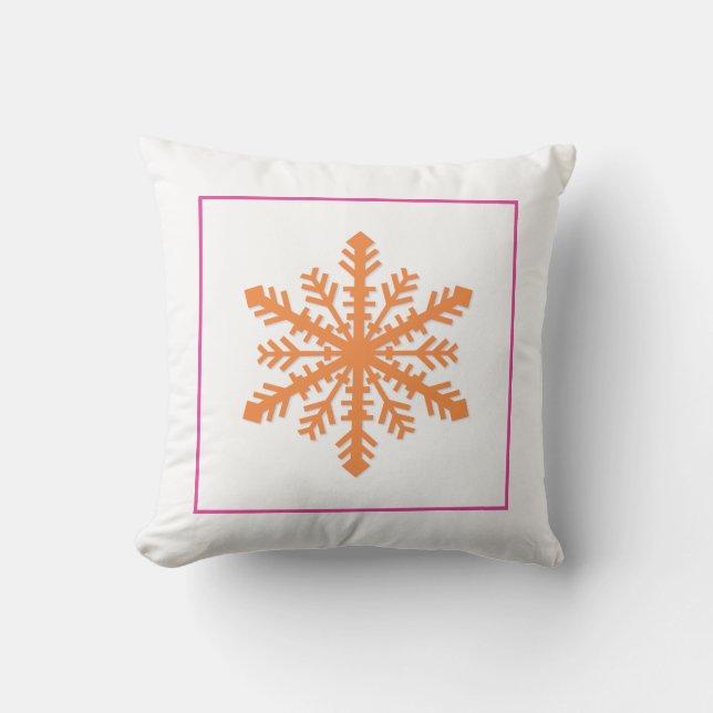 Simple Snowflake Throw Pillow (Front)