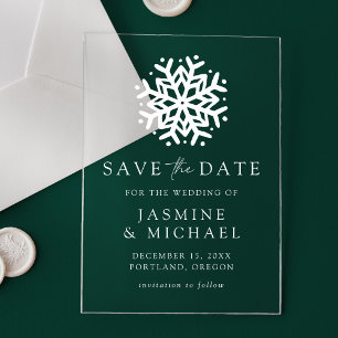 Simple Snowflake Wedding Save The Date