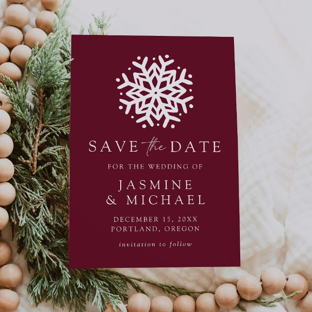 Simple Snowflake Wine Save The Date (Creator Uploaded)