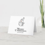 Simple Snowman &quot;Merry Christmas&quot; Christmas Text Holiday Card