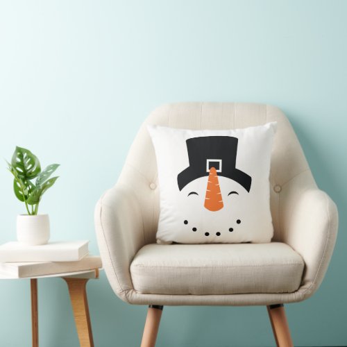 Simple Snowman Winter Home Decor Throw Pillow