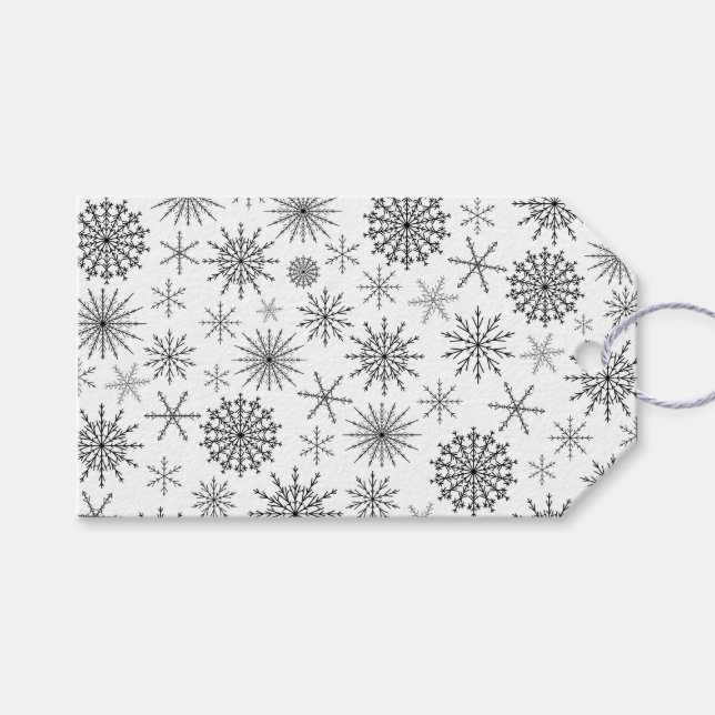 Simple Snowstorm Gift Tags (Front (Horizontal))