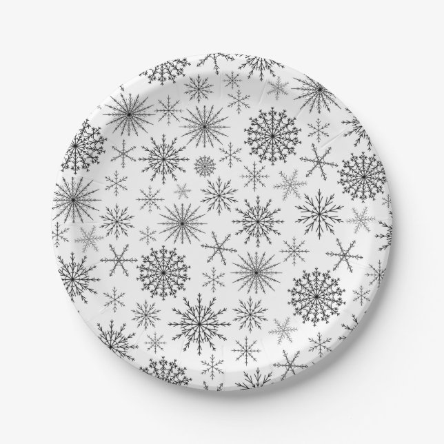 Simple Snowstorm Paper Plates (Front)