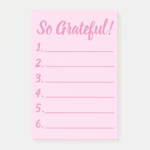 Simple So Grateful Gratitude List Post-it Notes