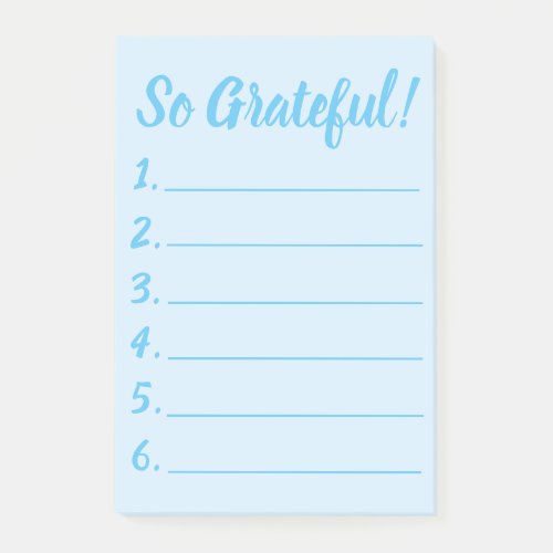 Simple So Grateful Gratitude List Post-it Notes