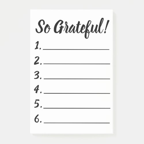 Simple So Grateful Gratitude List Post-it Notes