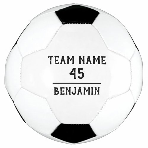 Simple Soccer Player Team Name Number Soccer Ball