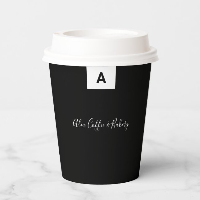 Simple Social Media Business Logo Custom Paper Cups (Back)