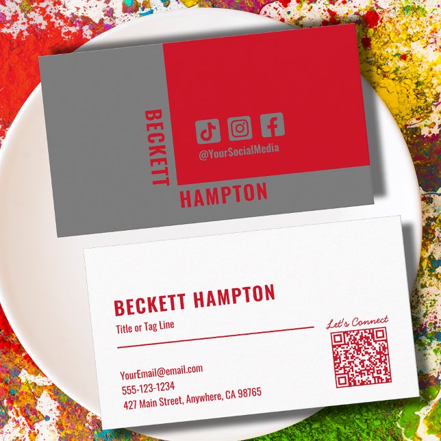 Simple Social Media QR Code Business Card (Creator Uploaded)