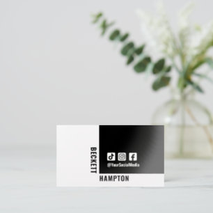 Simple Social Media QR Code Raised Spot UV Business Card