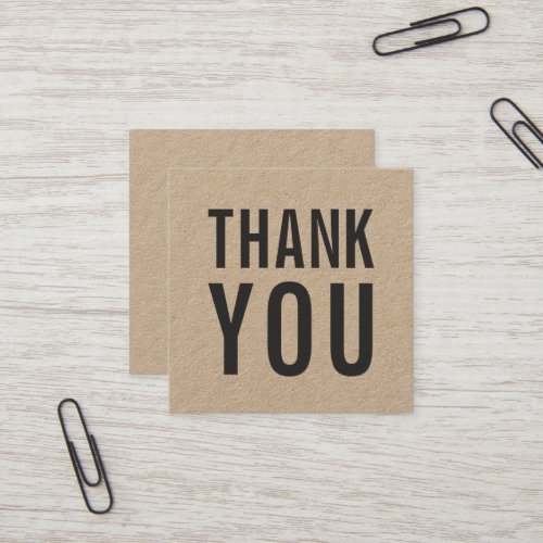 Simple Social Media Rustic Thank You Kraft Square Business Card