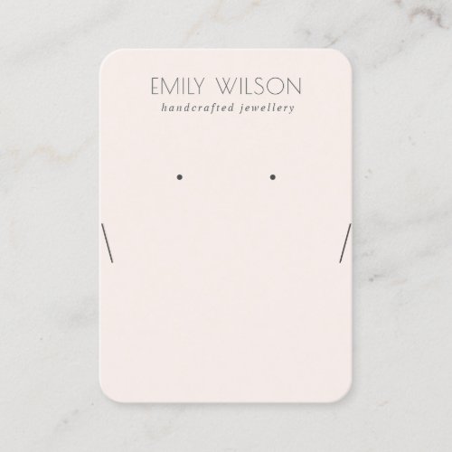 Simple Soft Blush Pink Necklace Earring Display Business Card