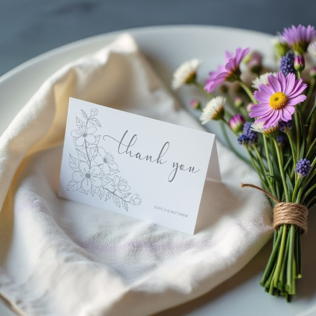 Simple Soft Floral Script Thank You for Couples (Creator Uploaded)