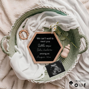 Simple soft Neutral Pregnancy Announcement card