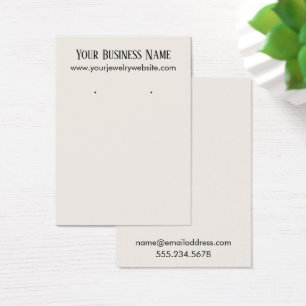 Simple Soft Off-White Earring Holder Display Cards