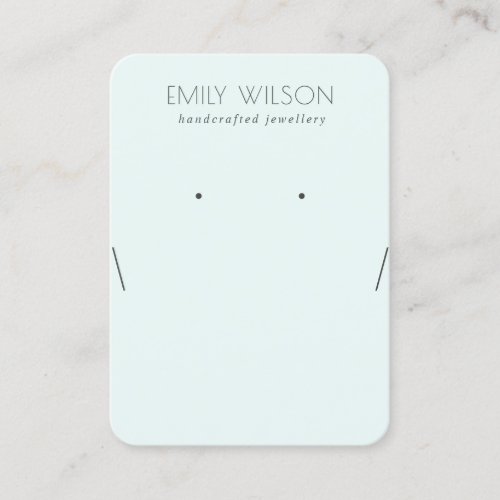 Simple Soft Sky Blue Aqua Necklace Earring Display Business Card