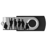 Simple Soldiers Silhouette Flash Drive