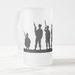 Simple Soldiers Silhouette Frosted Glass Beer Mug