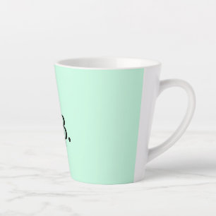 Simple solid color add name text mmonogr latte mug